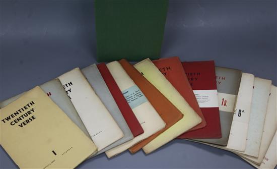 Symonds, Julian (editor) - Twentieth Century Verse, 18 issues in 15 (a full set), 8vo, paper wrappers,